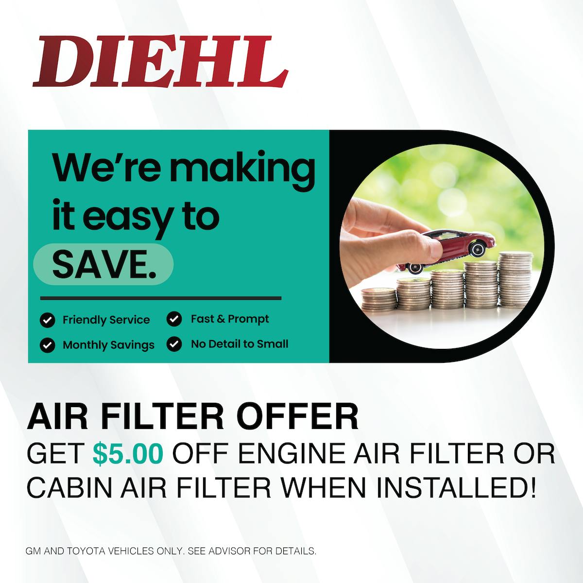 $5 Off Air Filter | Diehl Chevrolet of Hermitage