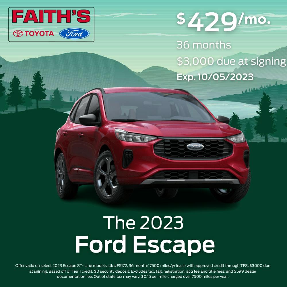 2023 Ford Escape Lease Offer | Faiths Ford