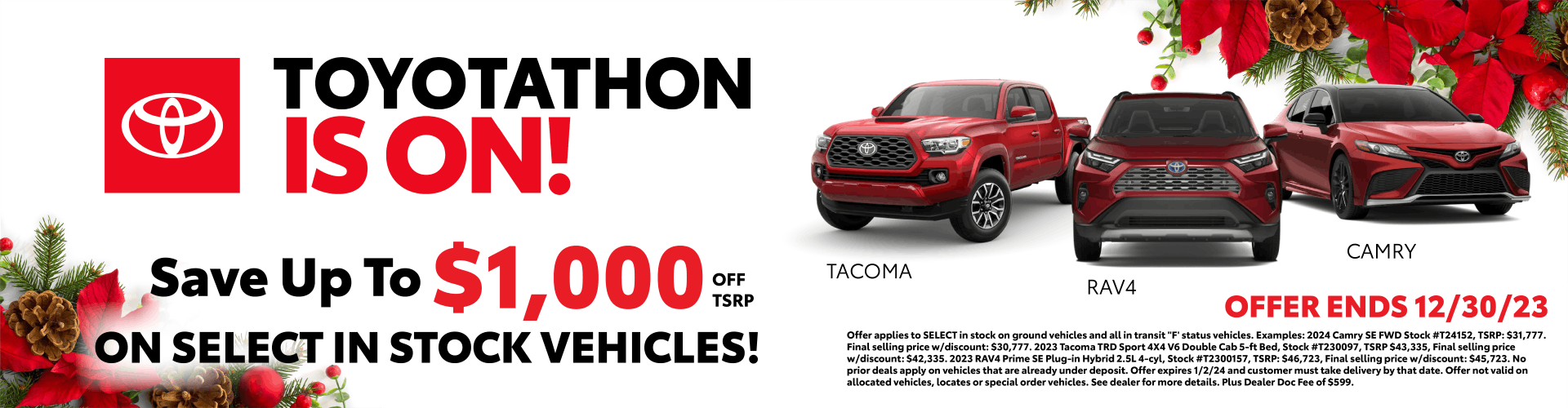 Toyotathon Is On! $1,000 Off Deals