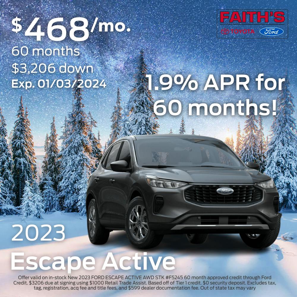 2023 Escape Active Offer | Faiths Ford