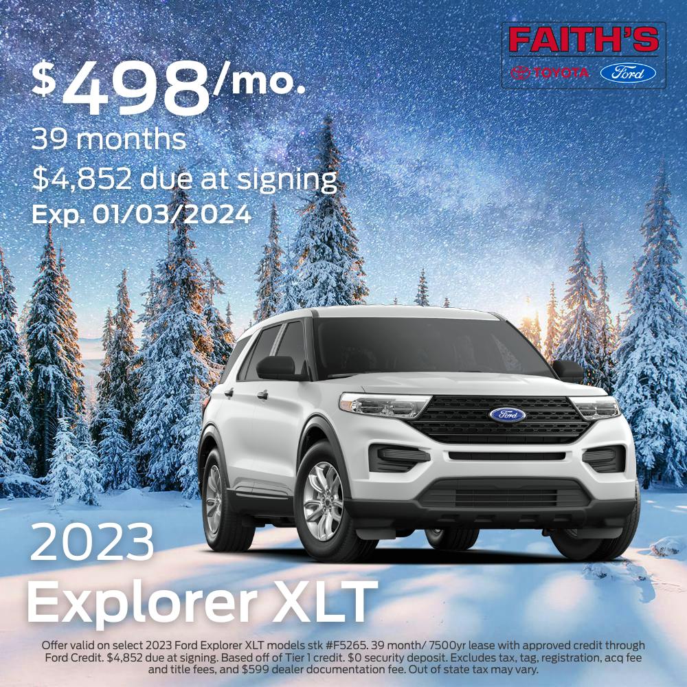 2023 Explorer XLT Lease Offer | Faiths Ford