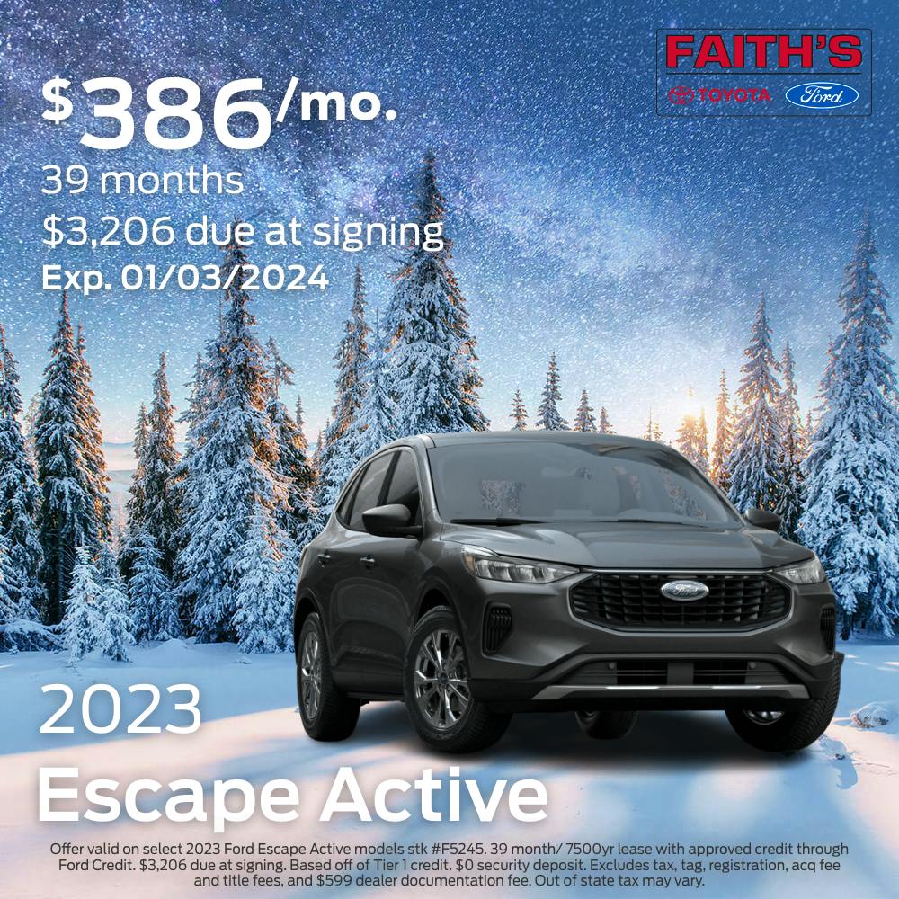 2023 Escape Active Lease Offer | Faiths Ford