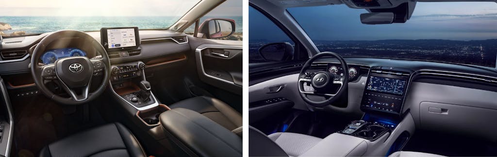 2024 Toyota RAV4 vs Hyundai Tucson Interior