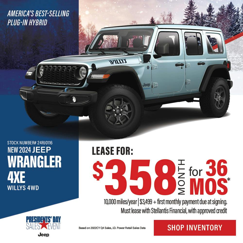 New 2024 Wrangler 4xe Willys 4WD | Diehl of Robinson