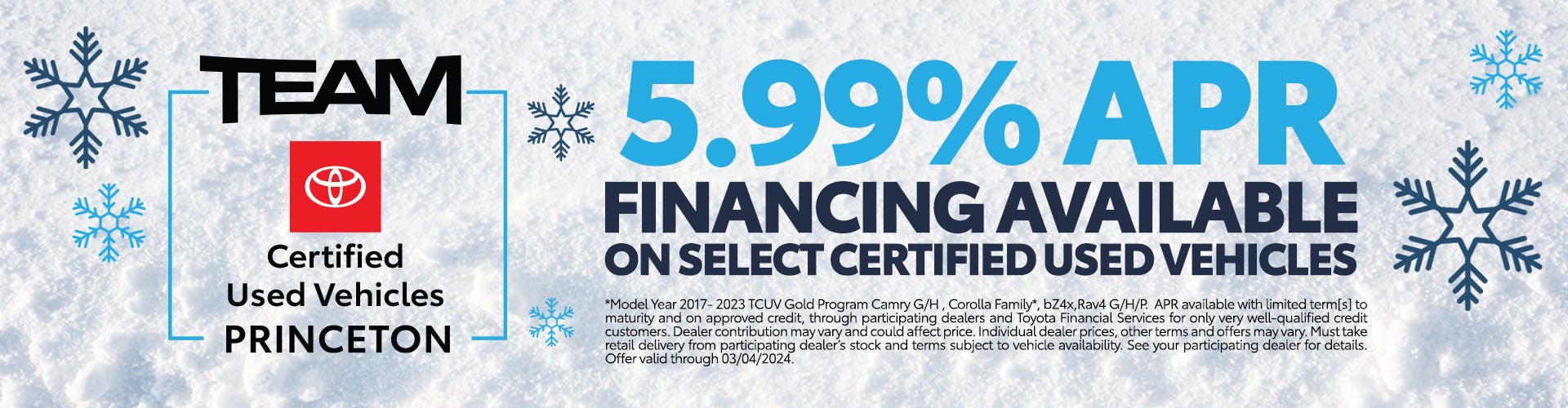 5.99% APR Available on Select Certified Vehicles