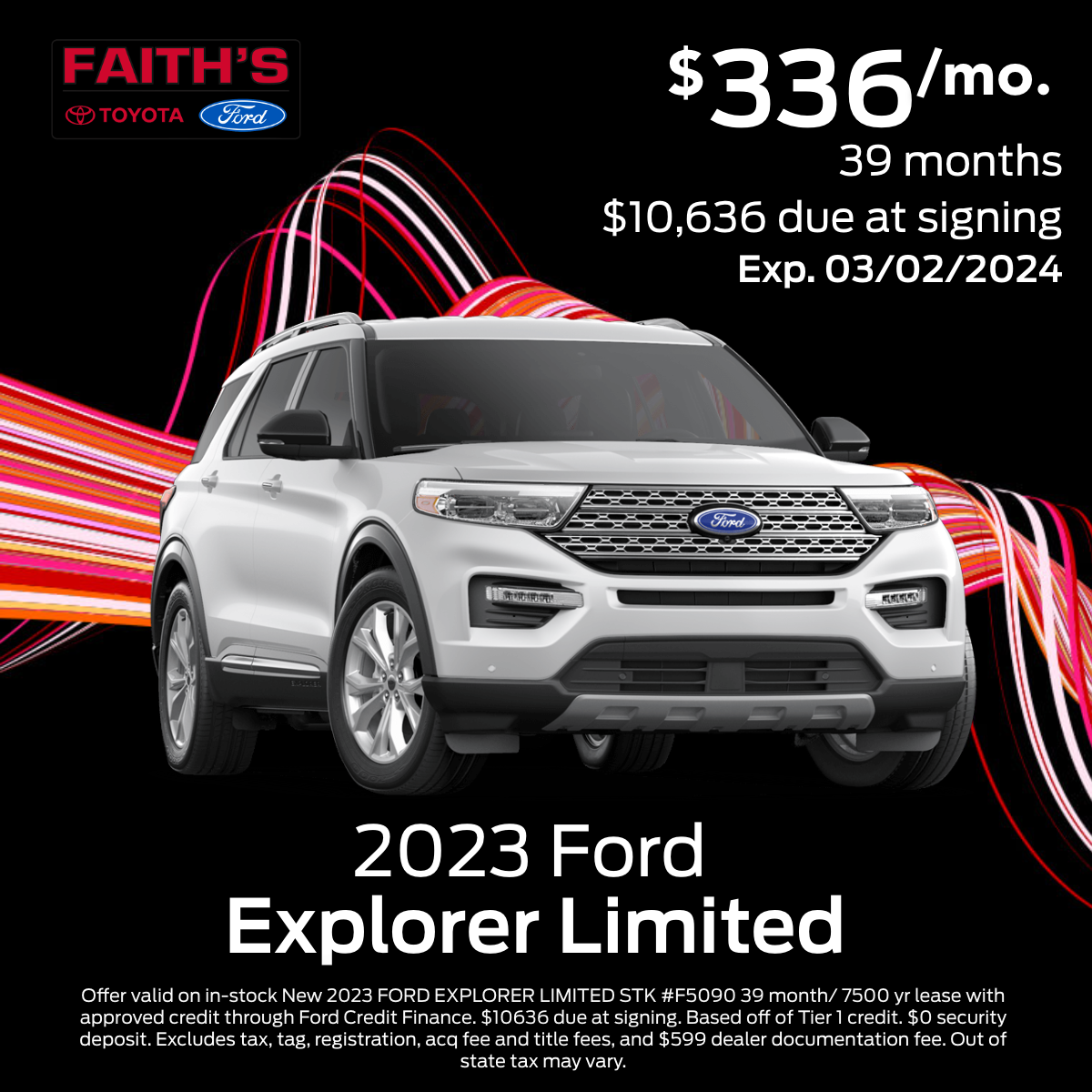 2023 Ford Explorer Limited Lease Offer | Faiths Auto Group