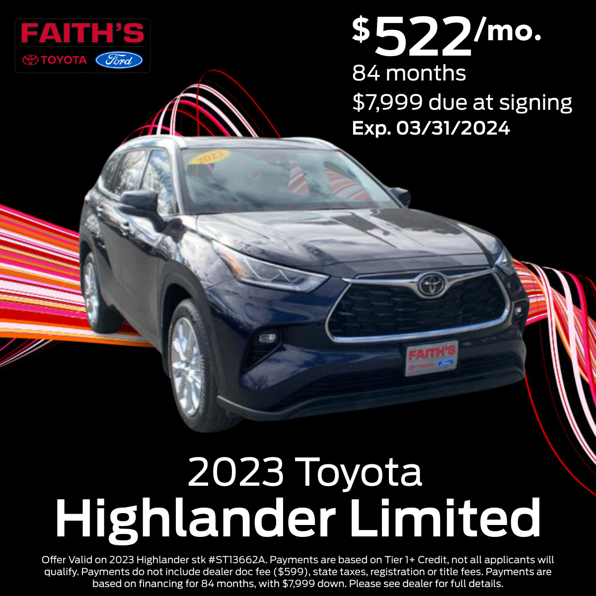 2023 Toyota Highlander Purchase Offer | Faiths Toyota