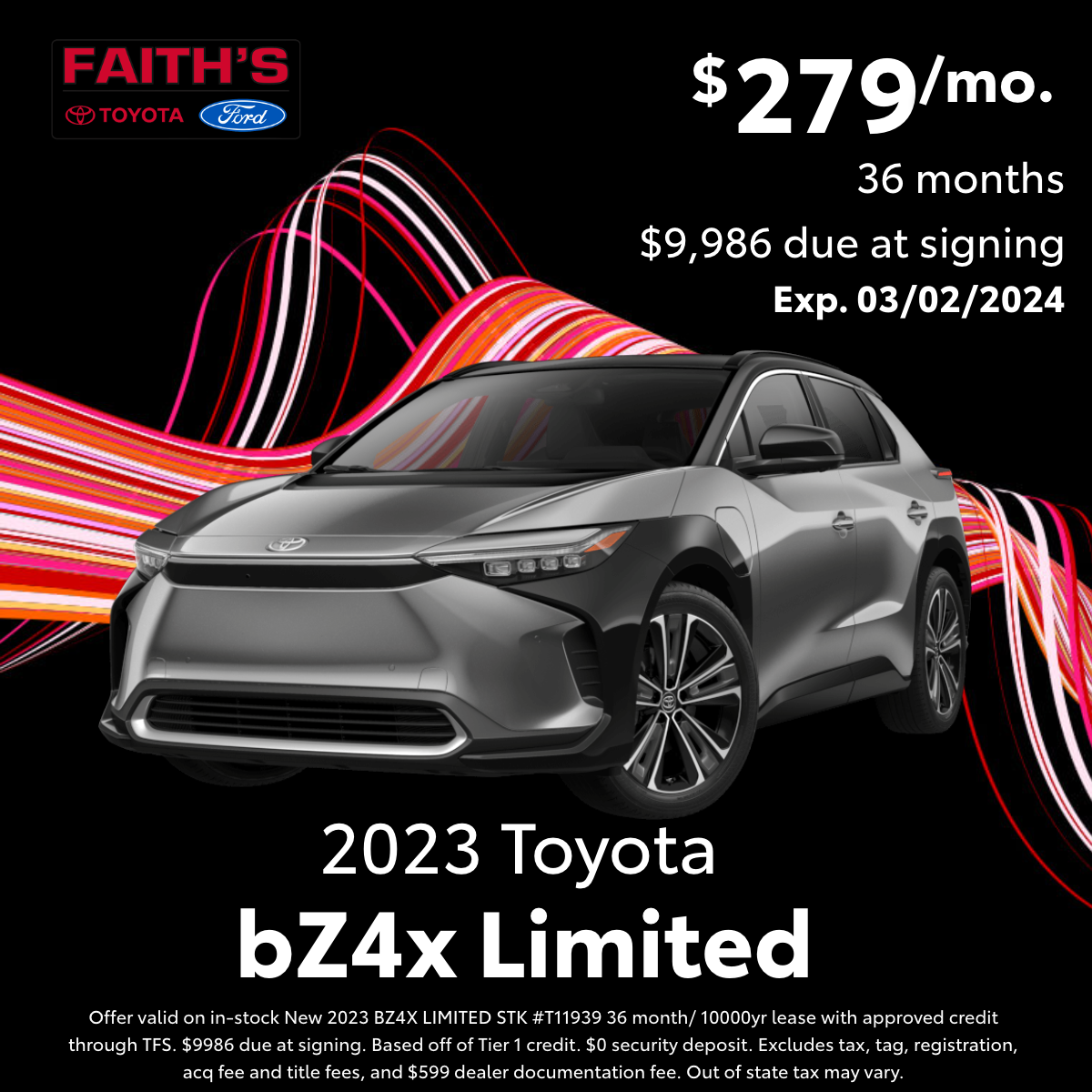 2024 Toyota BZ4X Lease Offer | Faiths Auto Group