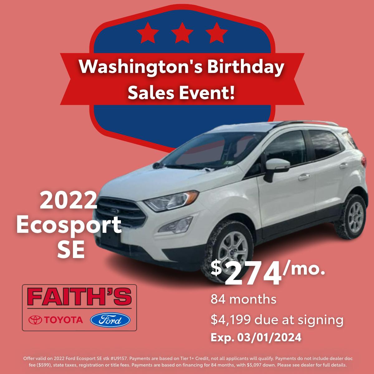 2022 Ford Ecosport Purchase Offer | Faiths Ford