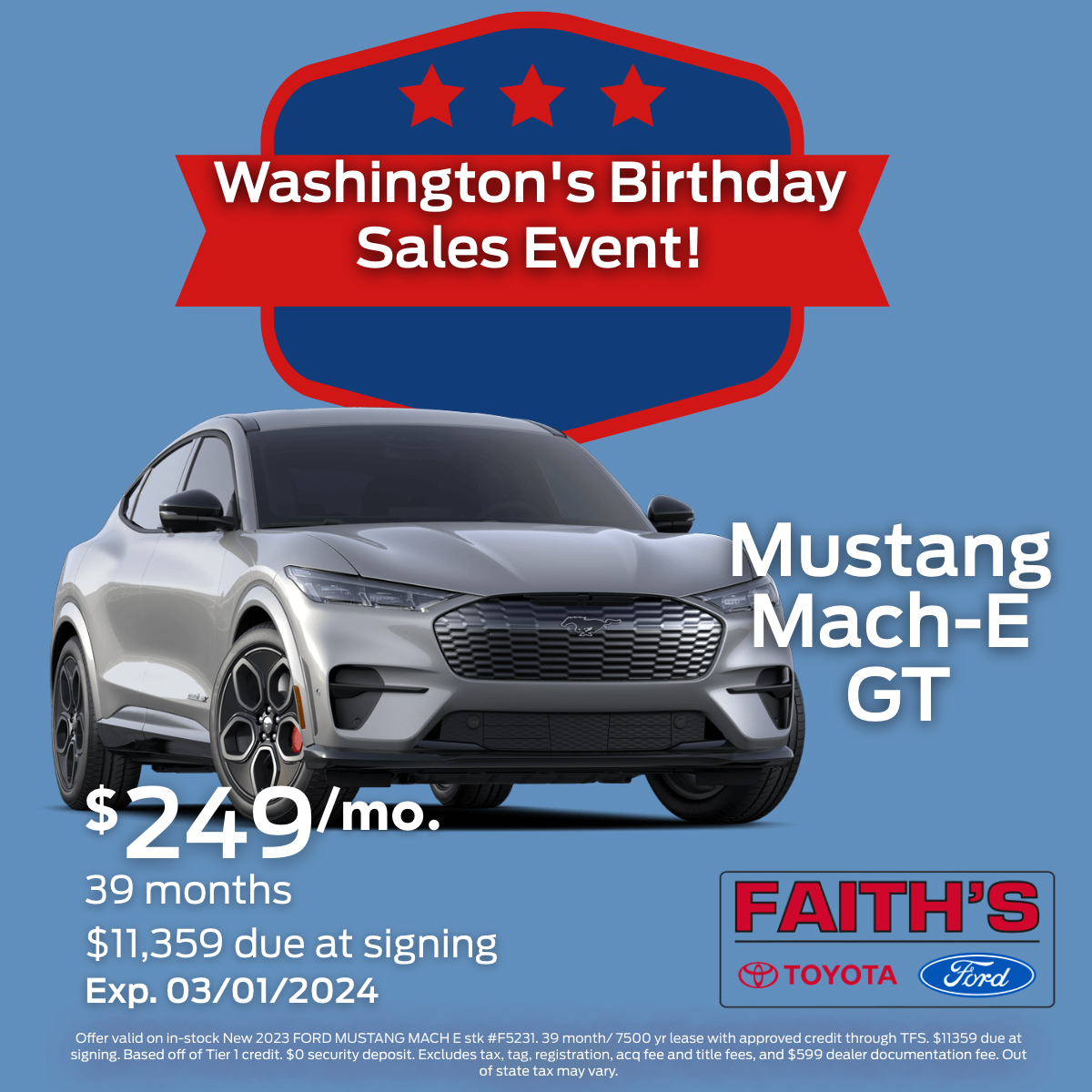 2023 Ford Mustang Mach-E GT Lease Offer | Faiths Auto Group