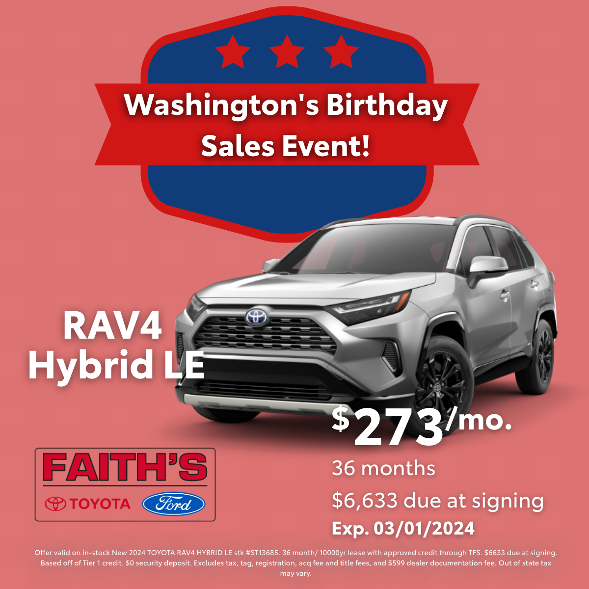 2024 Toyota RAV4 Hybrid Lease Offer | Faiths Auto Group