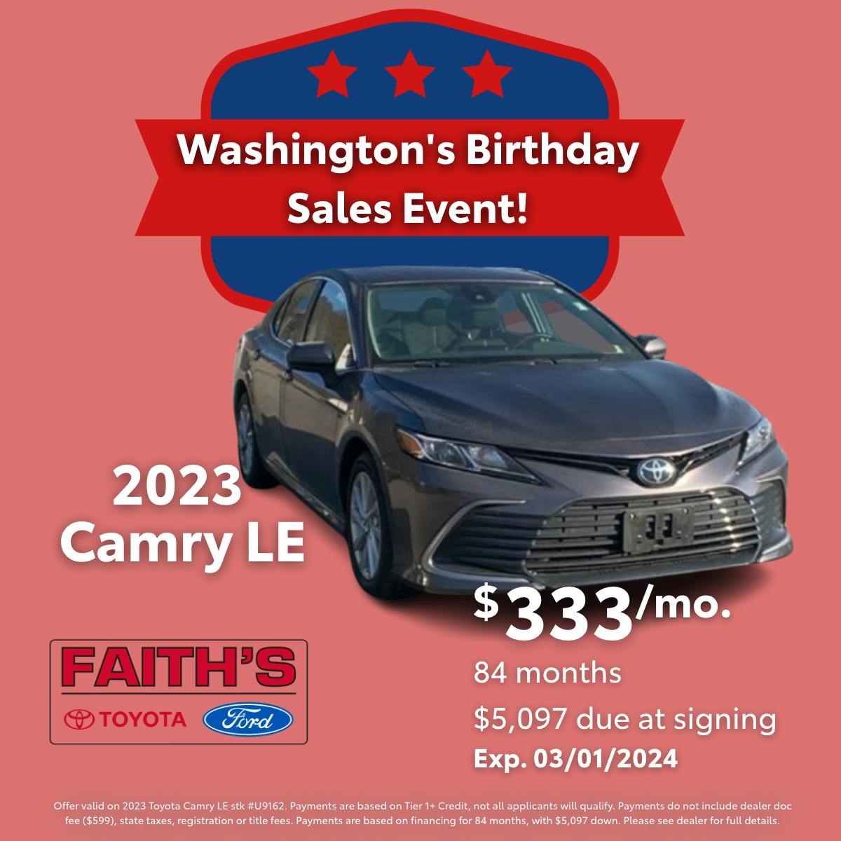 2023 Toyota Camry Purchase Offer | Faiths Ford