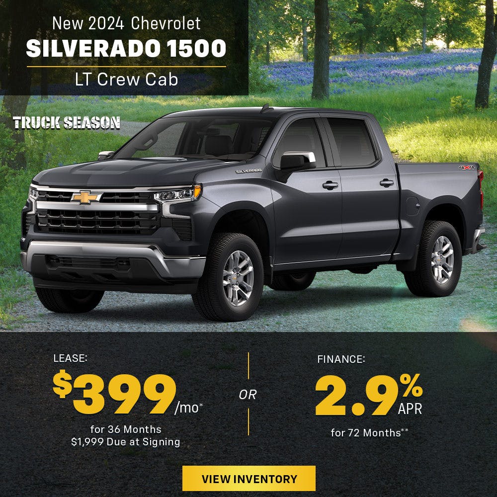 New 2024 Chevrolet Silverado 1500 – Lease for $399/Month or Finance for 2.9% APR