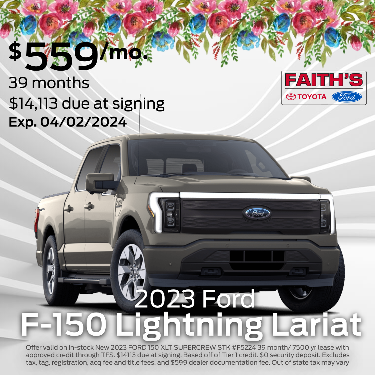 2023 Ford F150 Lightning Lease Offer