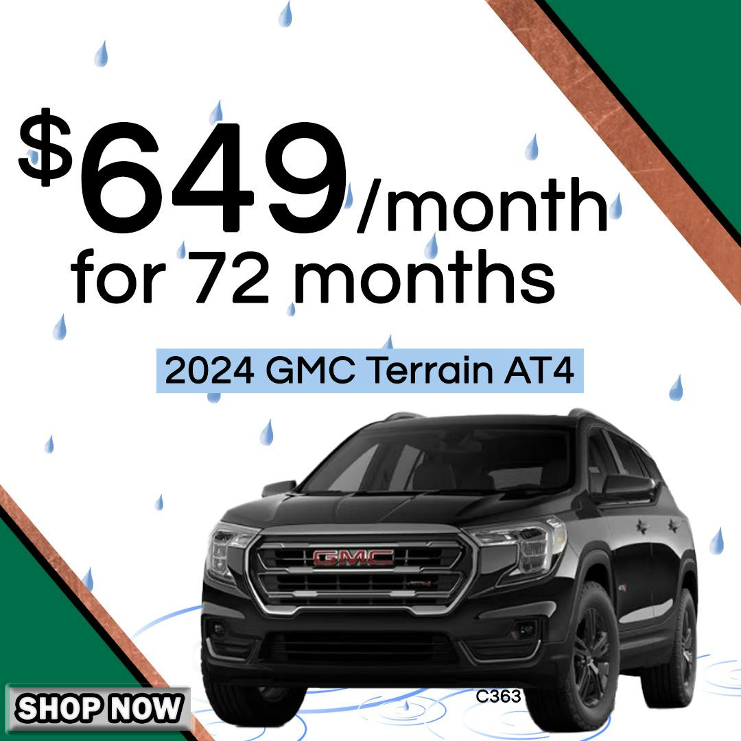 GMC Terrain AT4 $649/72 months – 4.2024