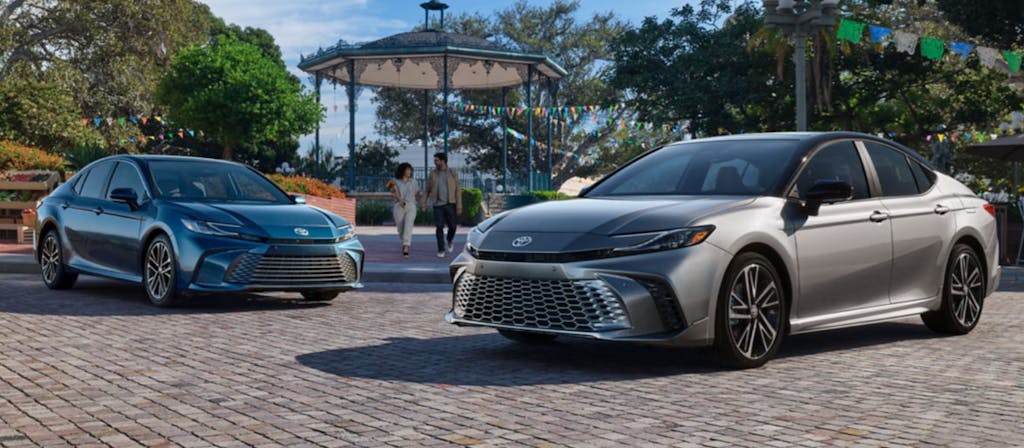 The 2025 Toyota Camry Hybrid introduces a new era of style, performance, and efficiency. With a sleek design and available two-tone color options, each trim level—LE, XLE, SE, and XSE—offers a unique driving experience. Powered by a hybrid drivetrain featuring a 2.5-liter four-cylinder engine and Toyota's fifth-generation Hybrid System, it delivers 225 horsepower in front-wheel-drive configuration and 232 horsepower with available all-wheel drive. Modernized interior features include digital instrument clusters, infotainment touchscreens, and wireless connectivity. Standard safety features such as Toyota Safety Sense 3.0 and available Premium Plus Package ensure a secure journey. With its blend of comfort, capability, and reliability, the 2025 Camry Hybrid redefines the sedan driving experience for the modern era.