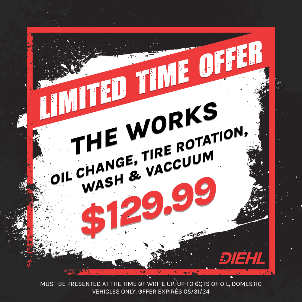 Oil Change, Tire Rotation, and Wash and Vacuum For $129.99 | Diehl Chevrolet