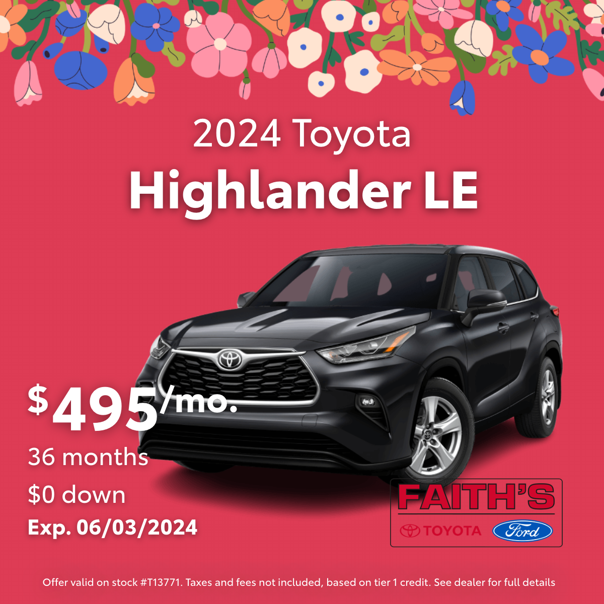 2024 Toyota Highlander Lease Offer