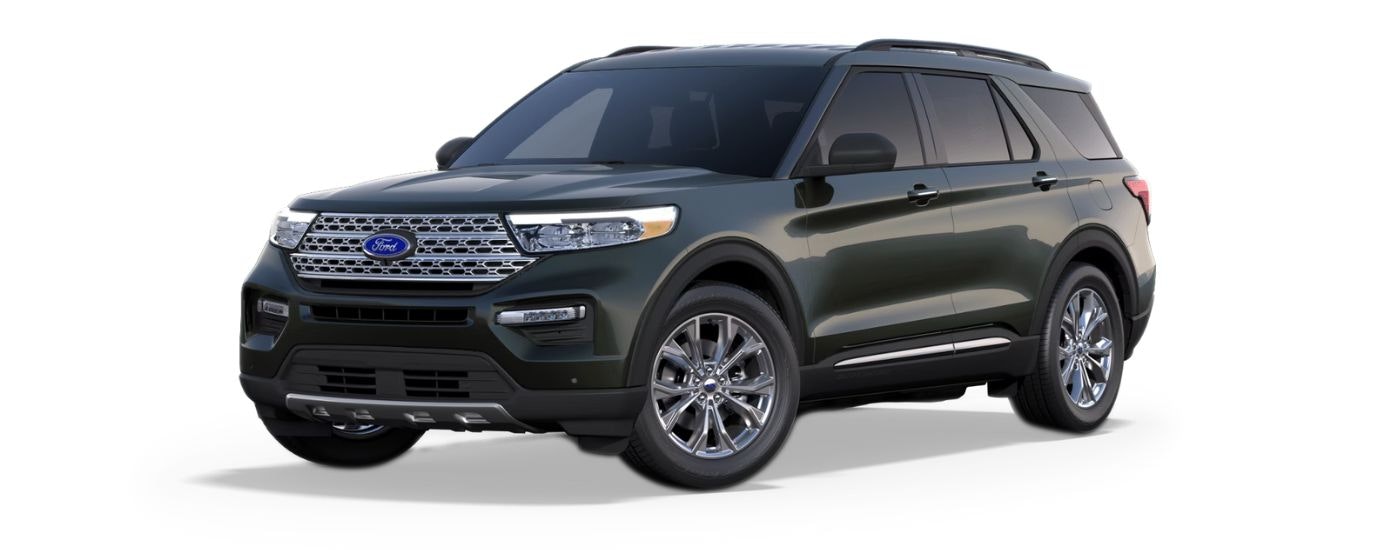 A black 2024 Ford Explorer Limited is angled left.