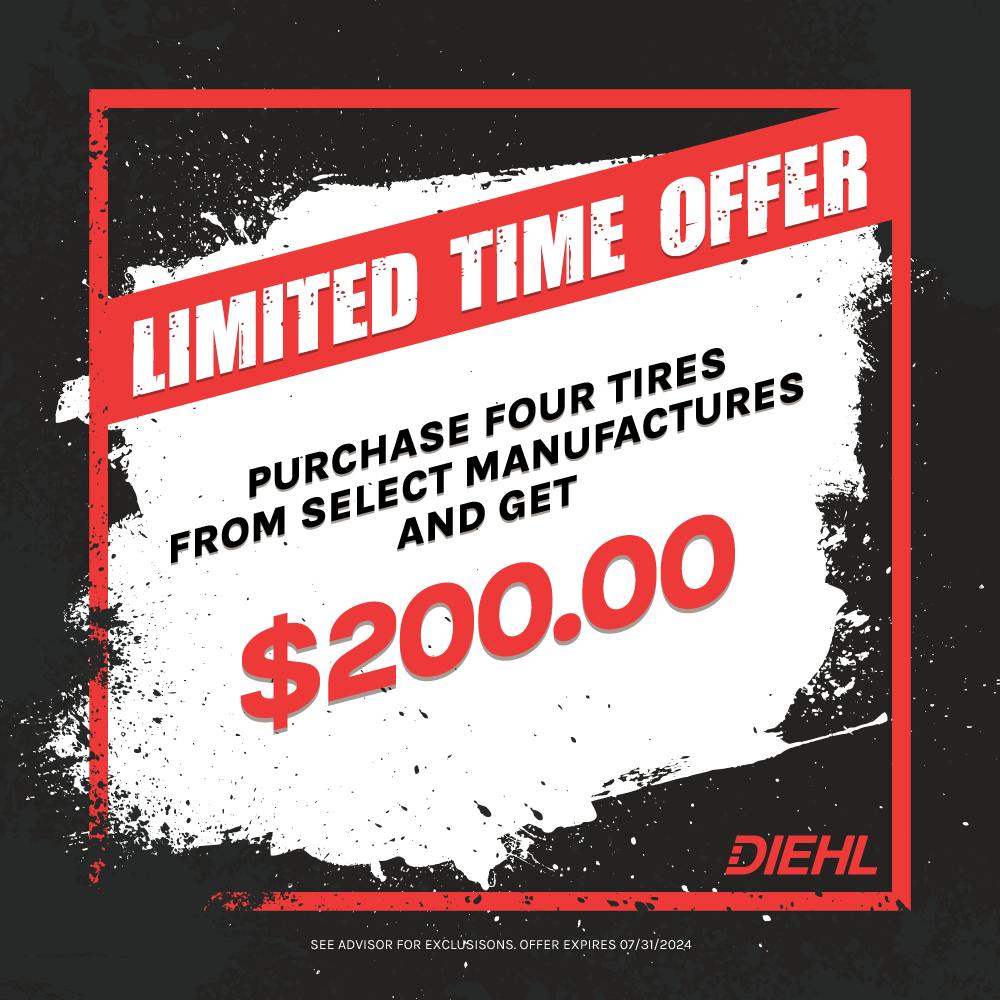 $200 Tire Rebate | Diehl Kia of Massillon