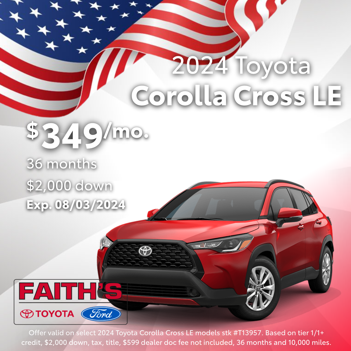 2024 Toyota Corolla Cross Lease Offer | Faith's Toyota