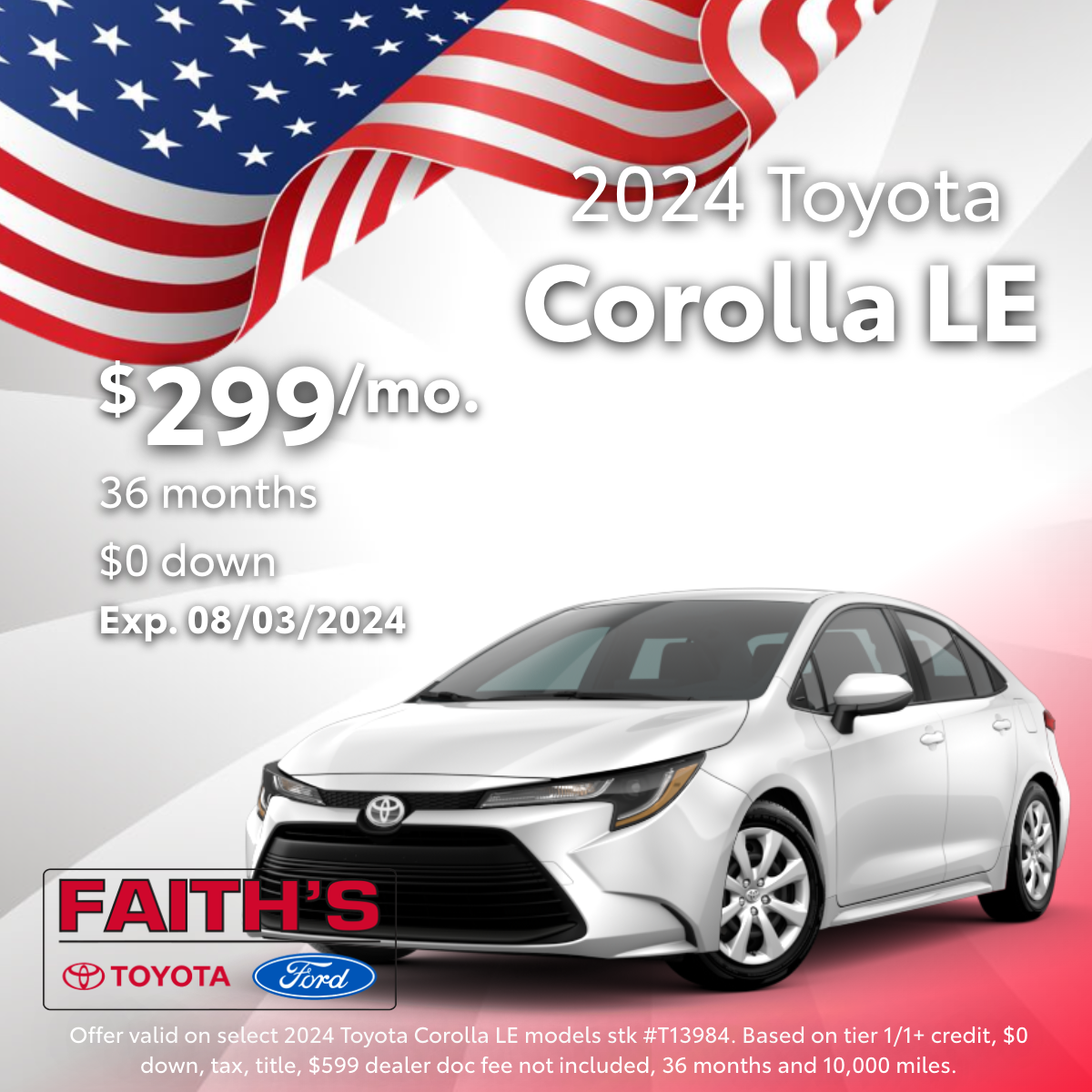 2024 Toyota Corolla Lease Offer | Faith's Toyota