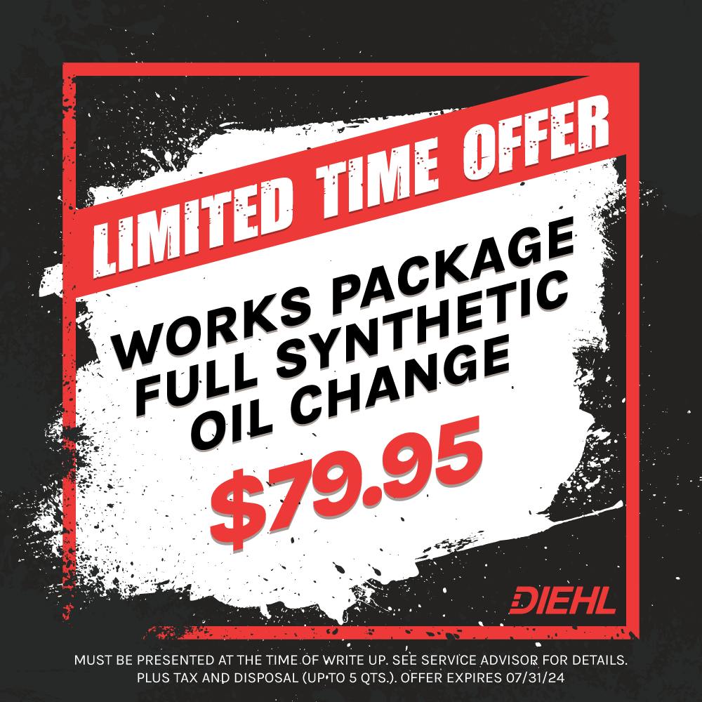 Full Synthetic Oil Change for $79.95 | Diehl Ford of Massillon