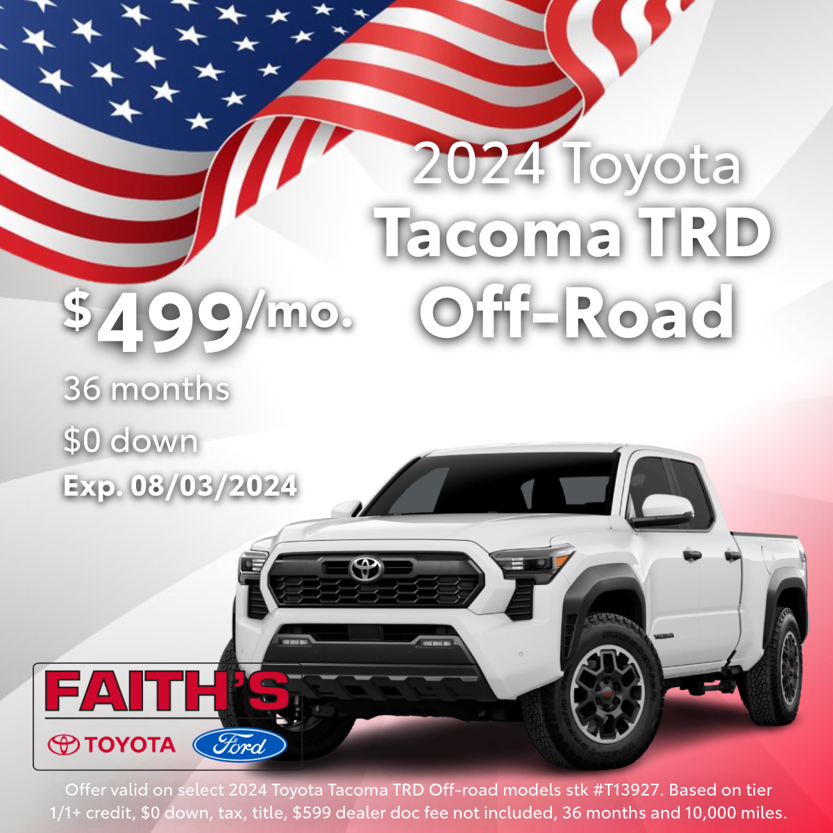 2024 Toyota Tacoma Lease Offer | Faith's Toyota