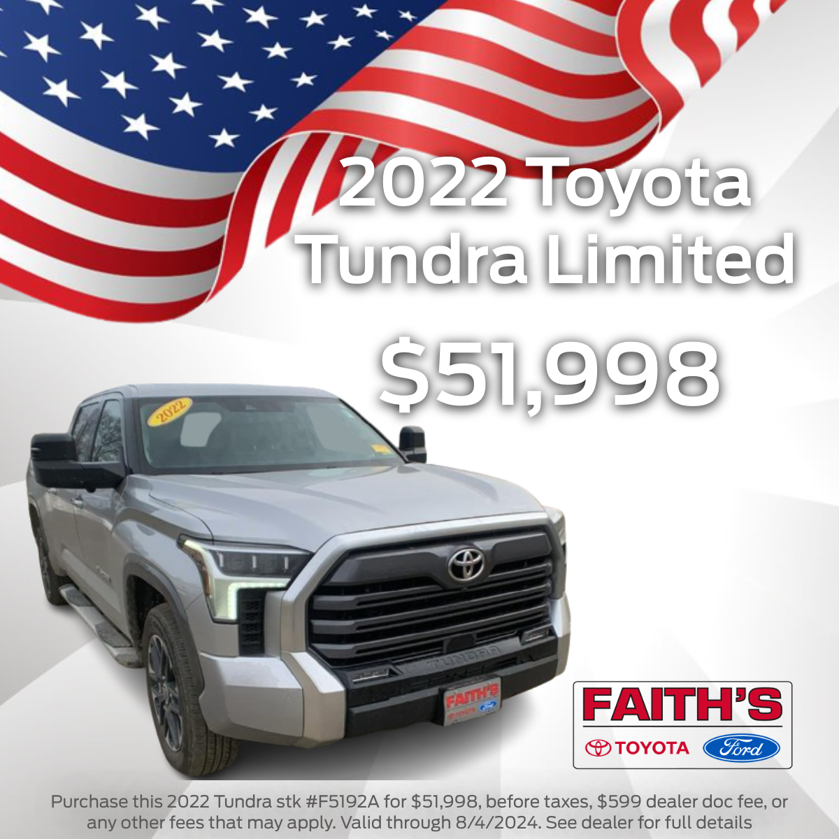 2022 Toyota Tundra Purchase Offer | Faiths Auto Group