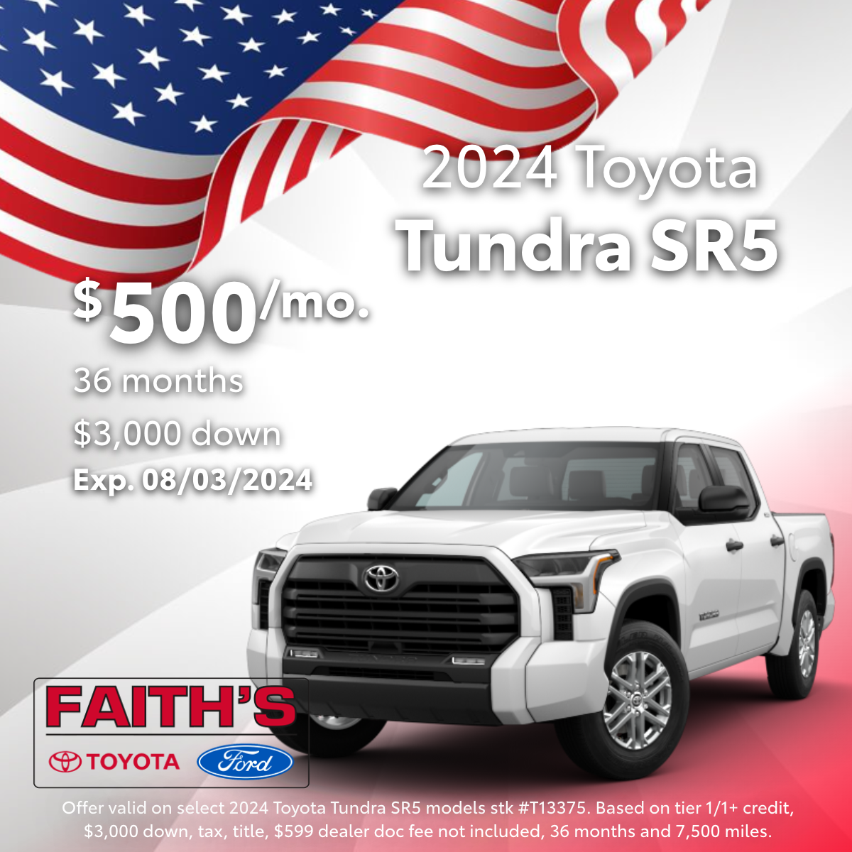 2024 Toyota Tundra Lease Offer | Faith's Toyota