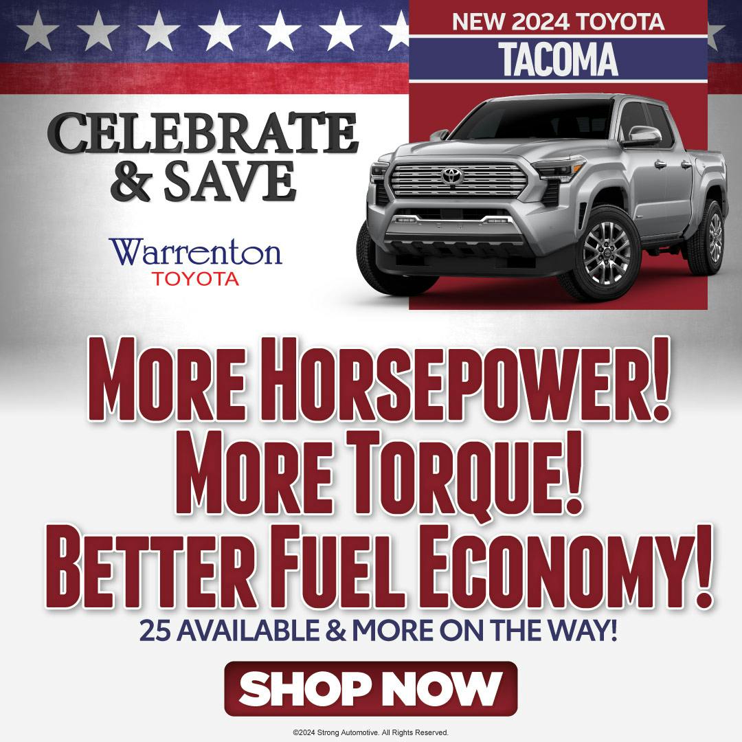 2024 Toyota Tacoma – More Horsepower, torque and better fuel economy. Act Now.