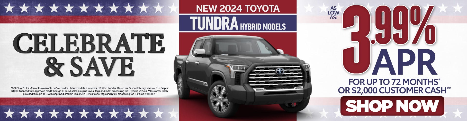 New 2024 Toyota Tundra Hybrid – As Low as 3.99% APR for up to 72 months* – Act Now