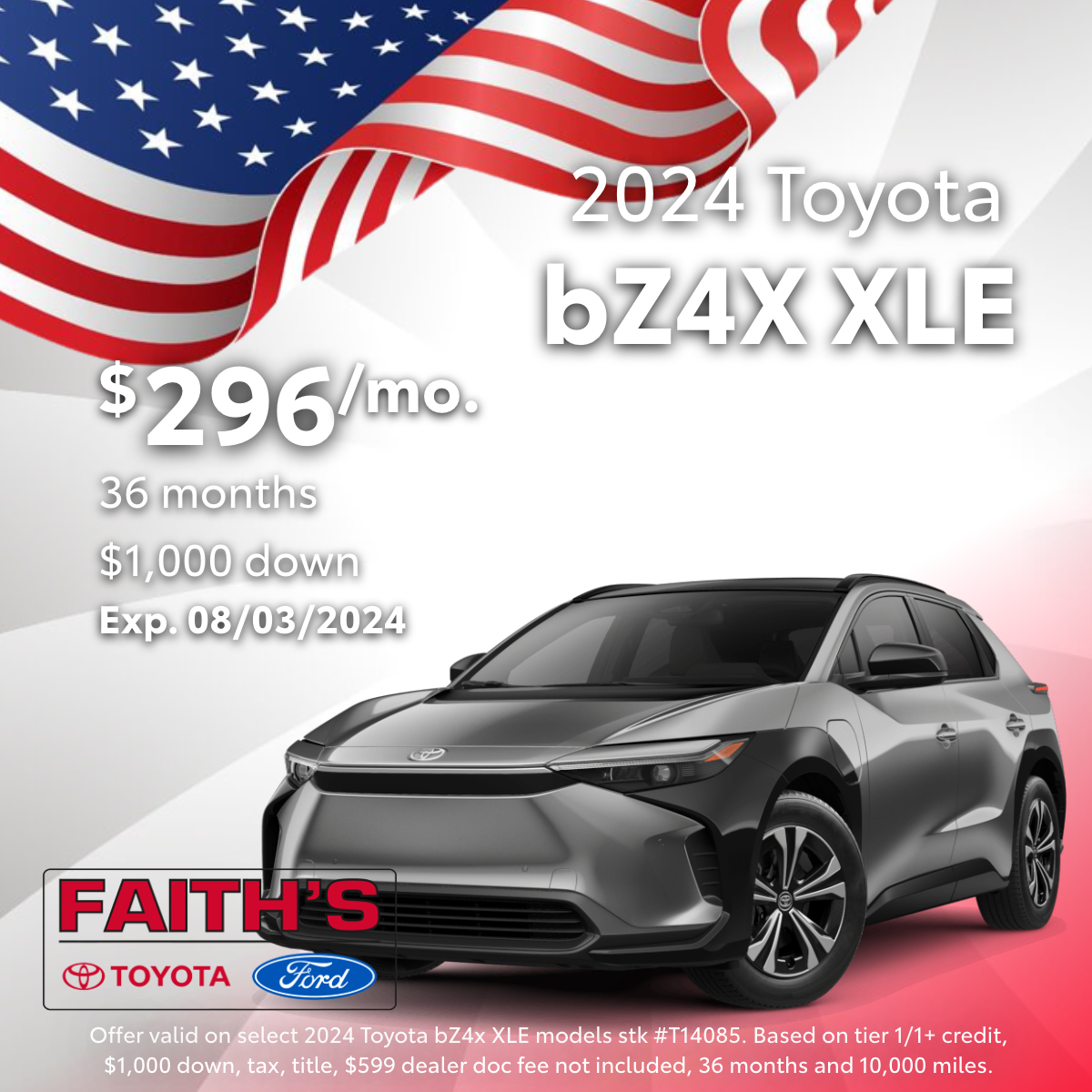 2024 Toyota bZ4X Lease Offer | Faith's Toyota
