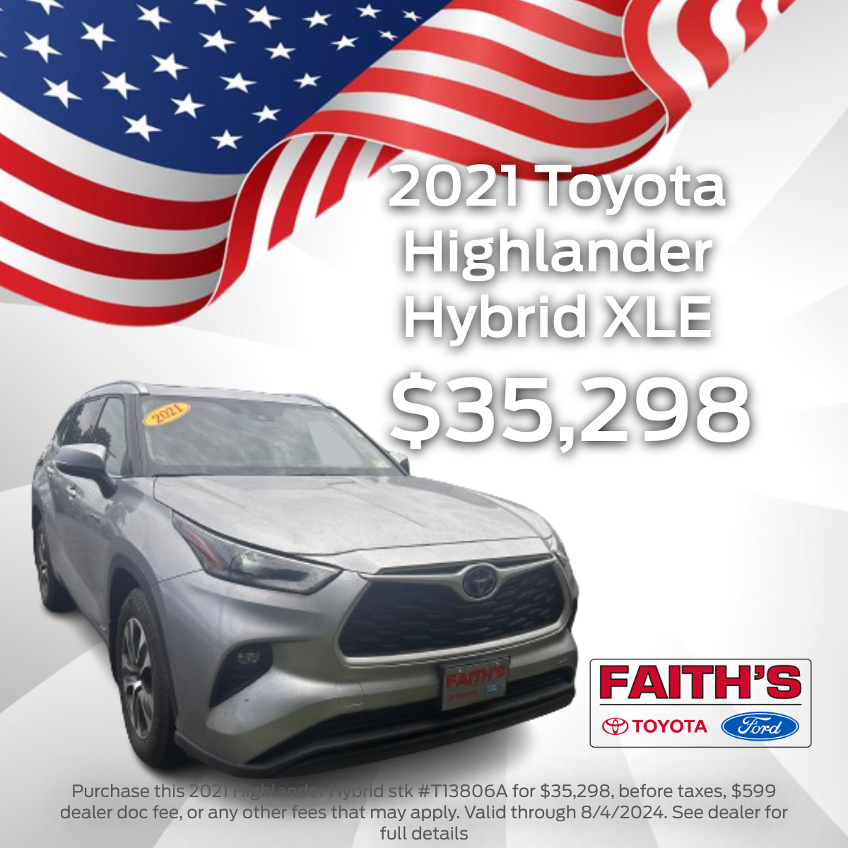2021 Toyota Highlander Purchase Offer | Faith's Toyota
