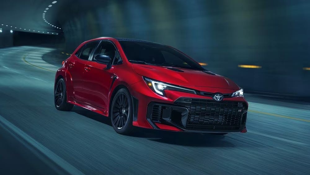 2025toyotagrcorolla12 2025 GR Corolla driving in a tunnel