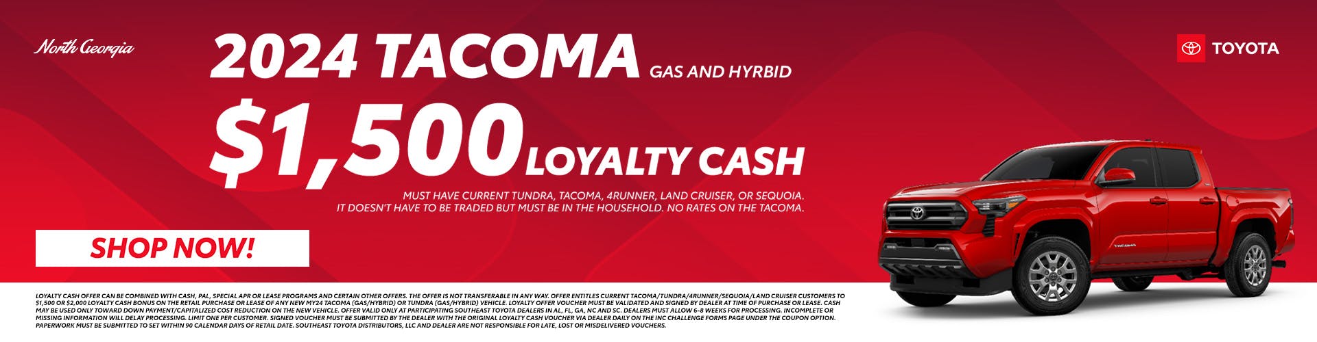 Tacoma $1,500 Loyalty Cash