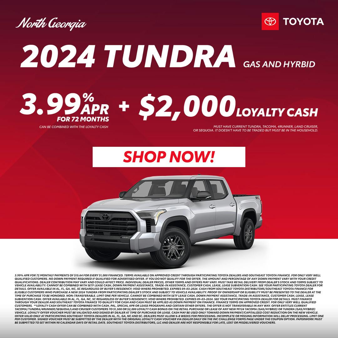 2024 Toyota Tundra APR & Loyalty Cash