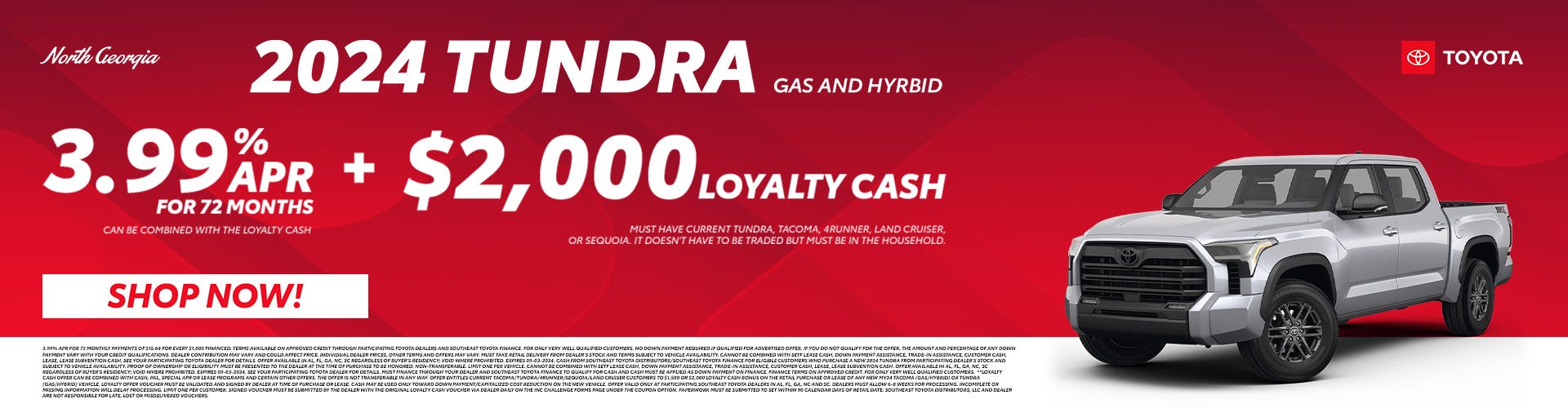 2024 Toyota Tundra APR & Loyalty Cash