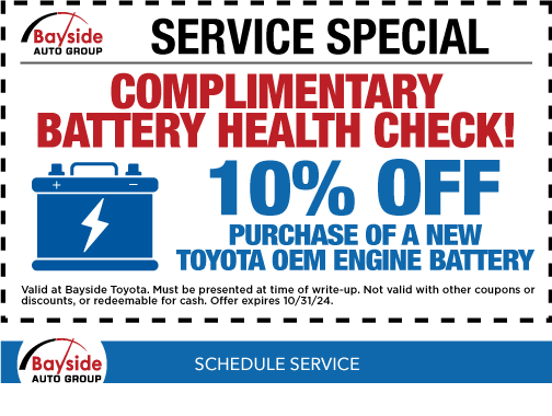 10% OFF BATTERY PURCHASE | Bayside Toyota