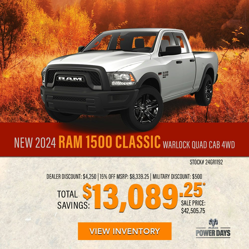 New 2024 RAM 1500 Classic Warlock Quad Cab 4WD