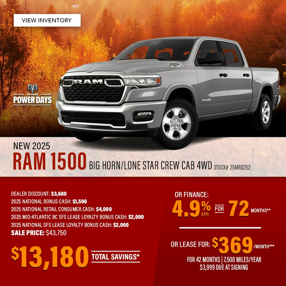 New 2025 RAM 1500 Big Horn/Lone Star Crew Cab 4WD