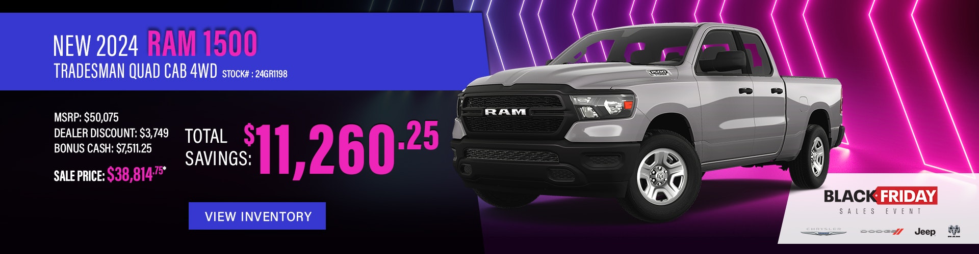 New 2024 Ram 1500 Tradesman Quad Cab 4WD