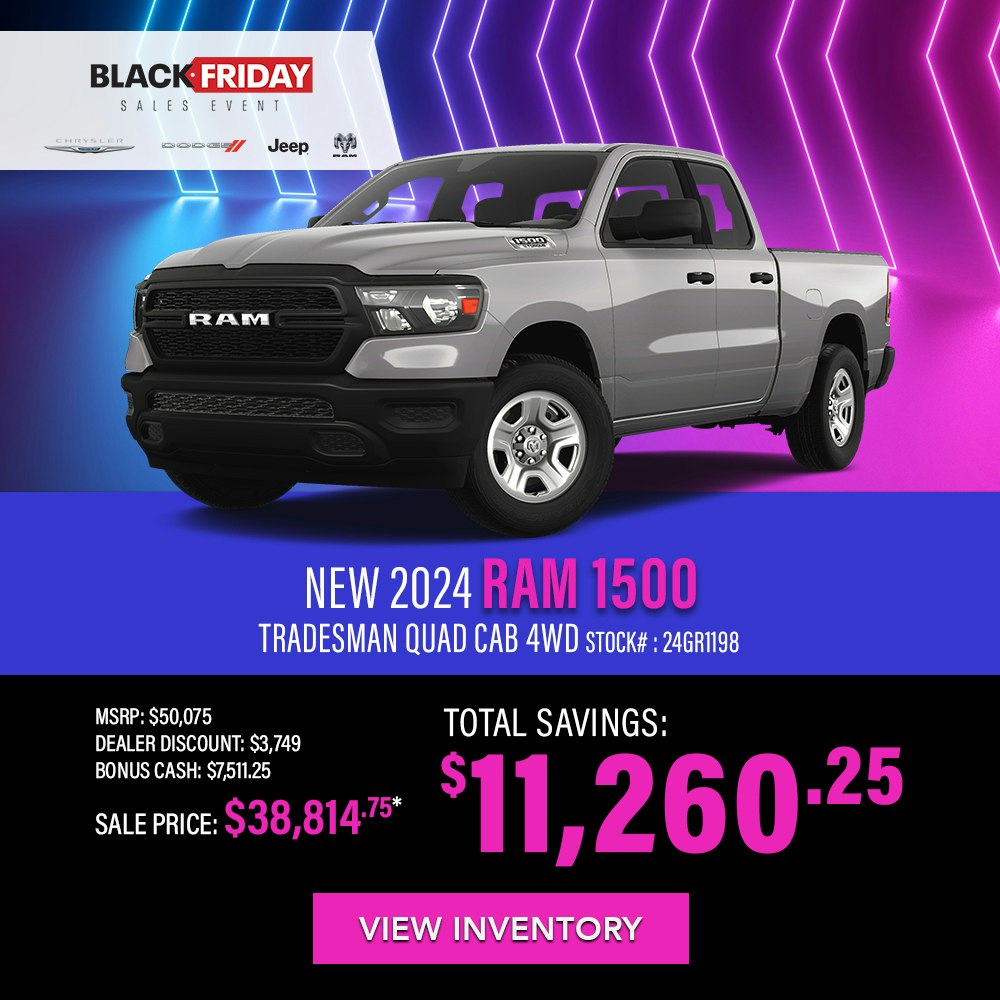 New 2024 Ram 1500 Tradesman Quad Cab 4WD