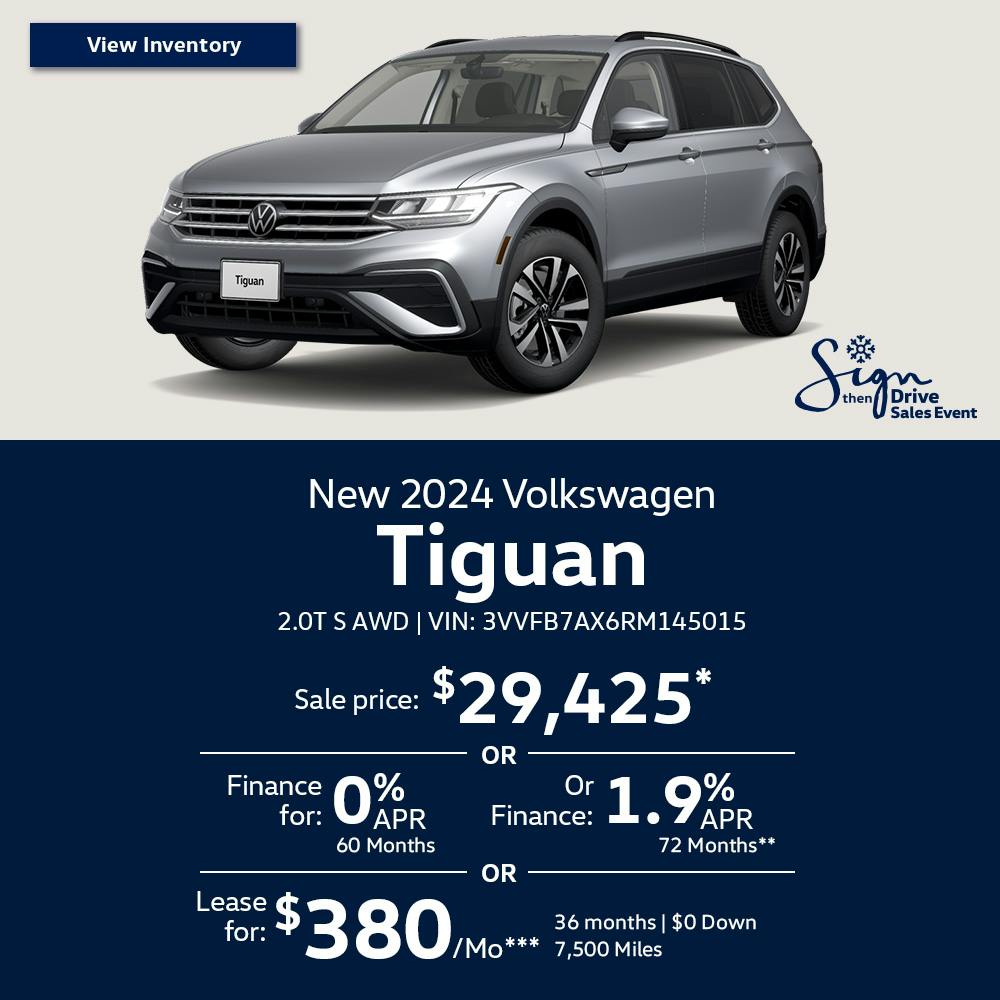 New 2024 Volkswagen Tiguan 2.0T S AWD