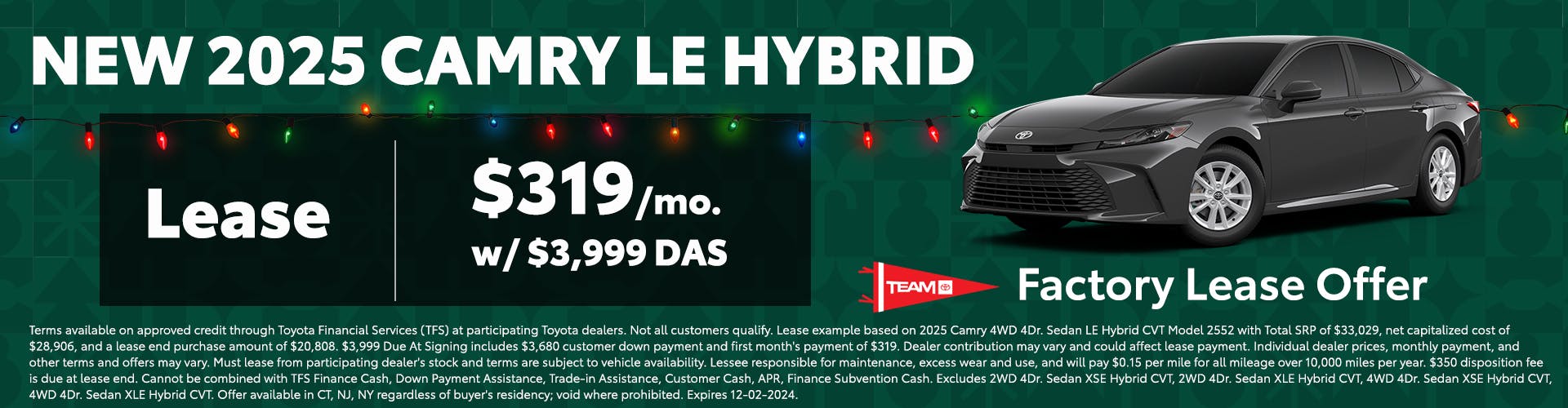 Camry LE Hybrid Factory Special Banner