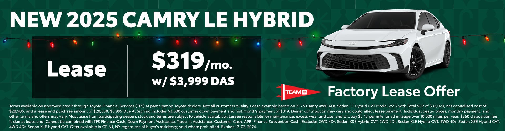 Camry LE Hybrid Factory Special Banner