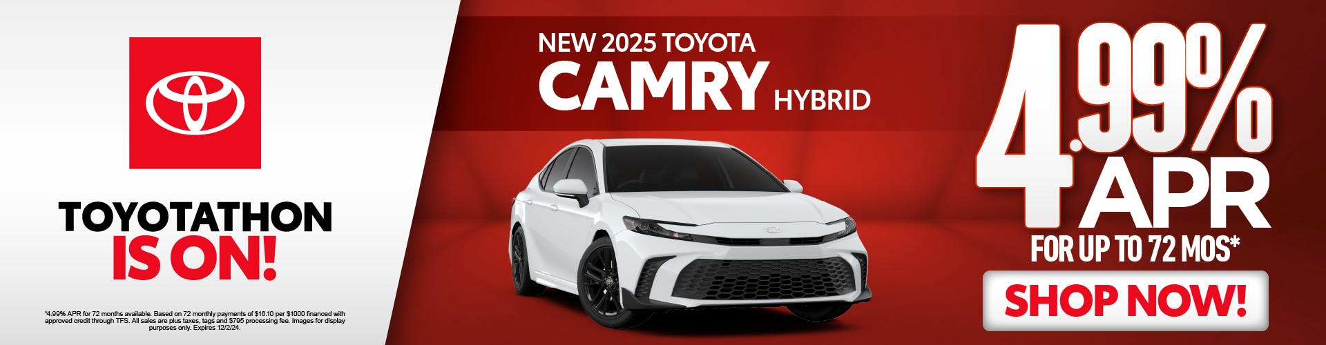 2025 Camry – November Offer HPGs