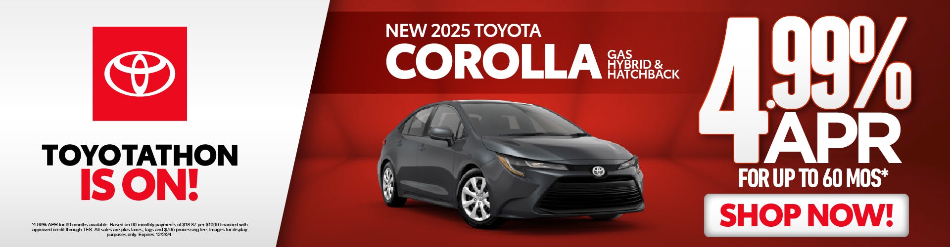 2025 COROLLA – November Offer HPGs