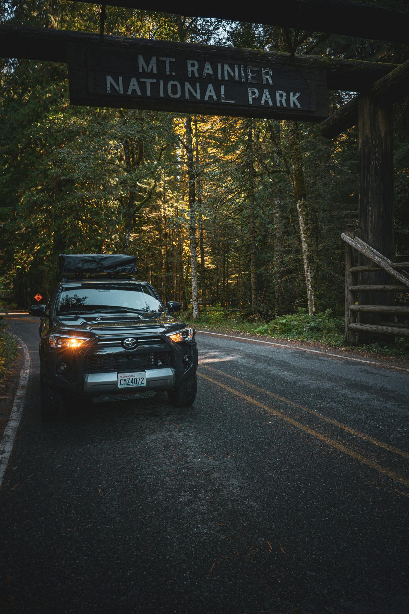 vehicle driving in the fall