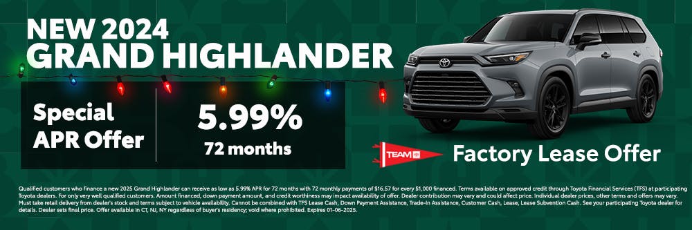 Grand Highlander Factory Lease Offer | Team Toyota of Princeton